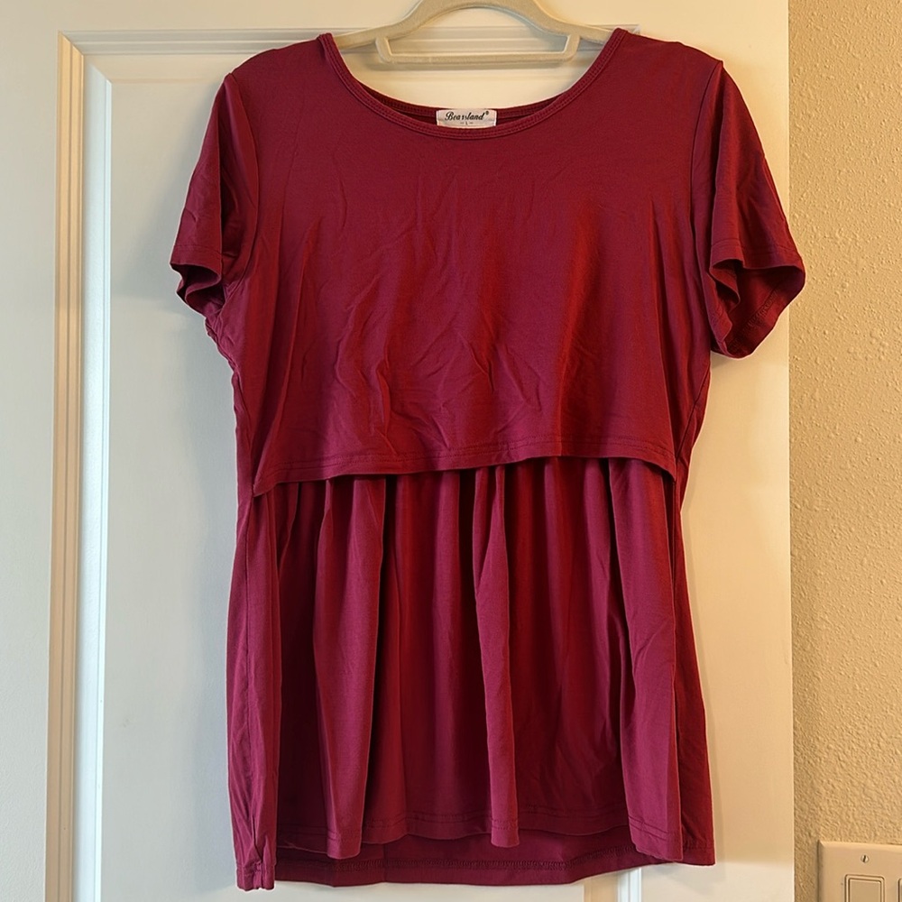Maternity top with flap for breast feeding Size L